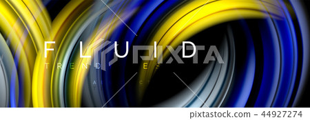 Background abstract design, flowing mixing liquid color waves on black Background abstract design, flowing mixing liquid color waves on black 44927274