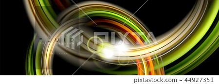 Mixing color waves on black, liquid flowing shapes 44927351