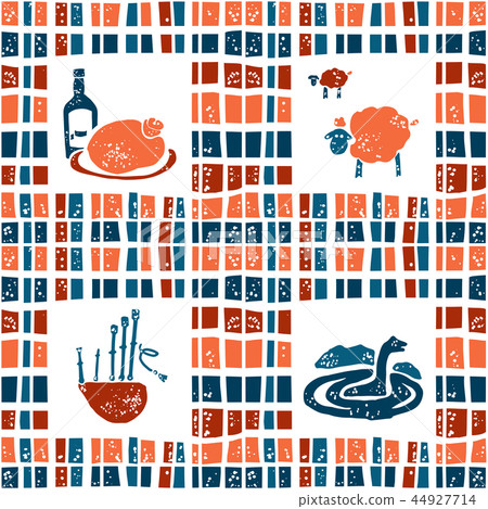 Plaid fabric seamless pattern, scottish set 44927714