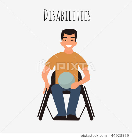 Disabled rugby player in a wheelchair.  44928529