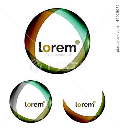 Set of geometric shape convergence logo design templates 44929072