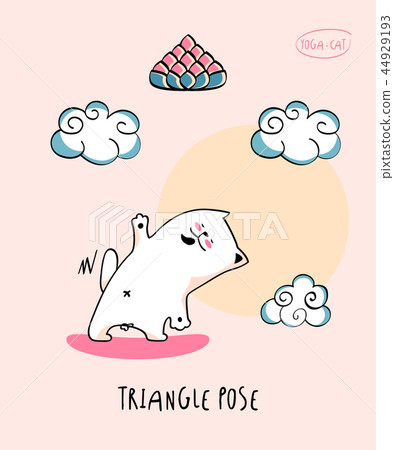 Yoga Cat in triangle pose 44929193