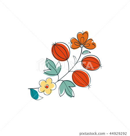 Fantasy Gooseberry in Russian ornamental style 44929292