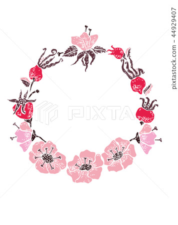Rose linocut frame Rose linocut frame 44929407