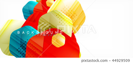 Glossy color hexagons modern composition background, shiny glass design Glossy color hexagons modern composition background, shiny glass design 44929509