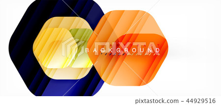 Glossy color hexagons modern composition background, shiny glass design Glossy color hexagons modern composition background, shiny glass design 44929516