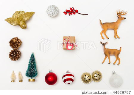 Christmas ornaments with a gift box 44929797