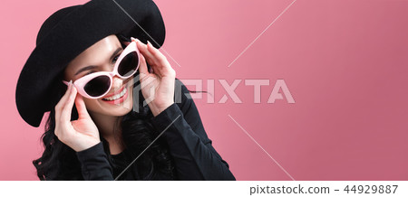 Fashionable woman in sunglasses Fashionable woman in sunglasses 44929887