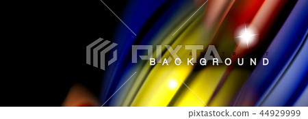 Background abstract design, flowing mixing liquid color waves on black Background abstract design, flowing mixing liquid color waves on black 44929999