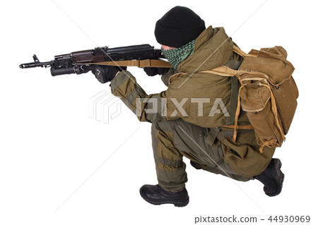 fighter with kalashnikov ak-47 rifle fighter with kalashnikov ak-47 rifle 44930969