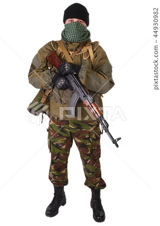 fighter with ak-47 rifle with kalashnikov rifle fighter with ak-47 rifle with kalashnikov rifle 44930982