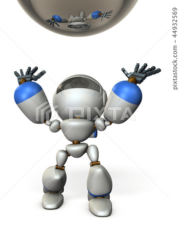 Cute robot raising toss Cute robot raising toss 44932569