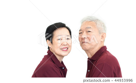 Happy Asian senior couple love and hug Happy Asian senior couple love and hug 44933996