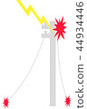 Lightning fell on a telephone pole 44934446