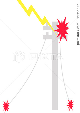 Lightning fell on a telephone pole Lightning fell on a telephone pole 44934446