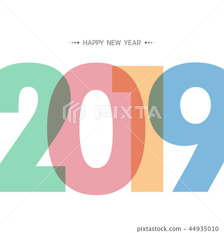 Happy new 2019 year. Greetings card. Happy new 2019 year. Greetings card. 44935010