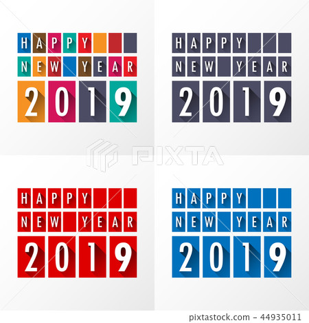 Happy new 2019 year. Greetings card. Happy new 2019 year. Greetings card. 44935011