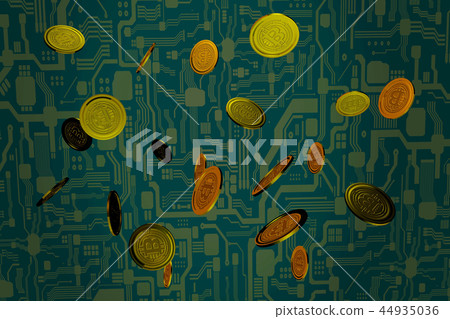 Virtual currency image (image of pouring money) Virtual currency image (image of pouring money) 44935036