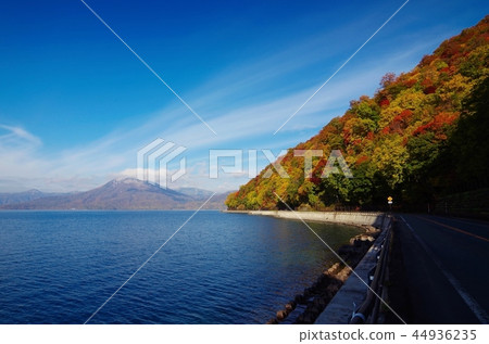 從Shikotsuko湖岸邊的風景 從Shikotsuko湖岸邊的風景 44936235