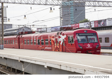 Aeroexpress red train in Moscow, Russia Aeroexpress red train in Moscow, Russia 44937994