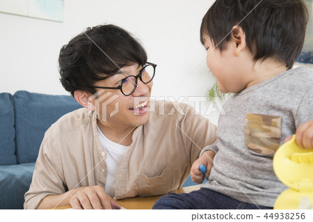 Boy playing with dad Boy playing with dad 44938256