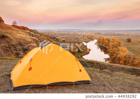 tourist tent on the hill tourist tent on the hill 44938292