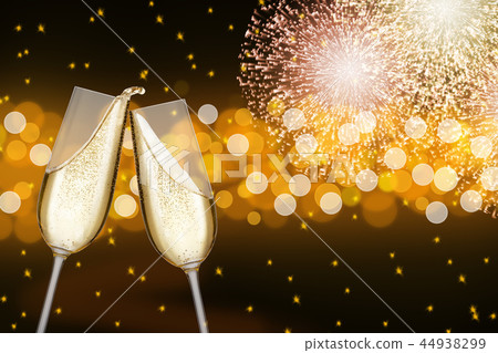 two glasses of champagne two glasses of champagne 44938299