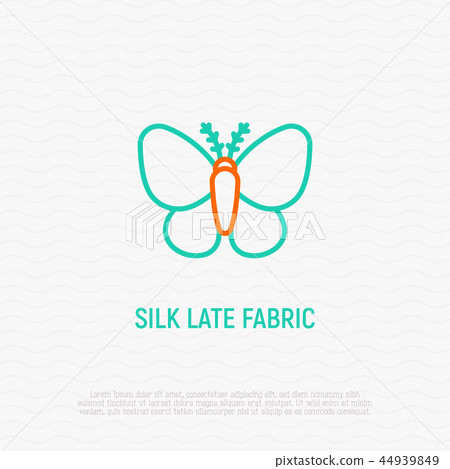 Silkworm line icon, symbol of silk late fabric 44939849