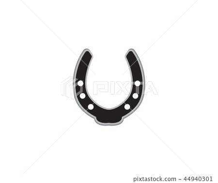 Horse shoes black logo and symbols vector template 44940301