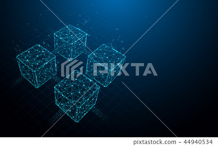 Blockchain form lines and particle style Blockchain form lines and particle style 44940534