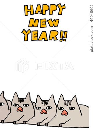 插圖新年卡簡單一歲(野豬) 插圖新年卡簡單一歲(野豬) 44940602
