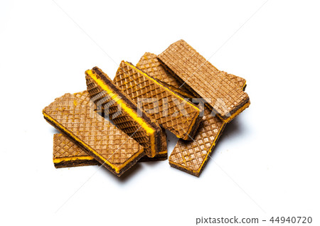 Chocolate wafers isolated on white background 44940720