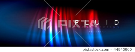 Neon glowing fluid wave lines, magic energy space light concept, abstract background wallpaper 44940900