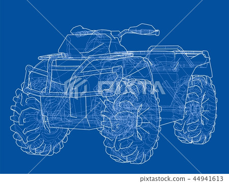 ATV quadbike concept outline. Vector 44941613