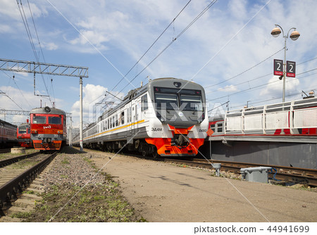 Train on Moscow passenger platform.Moscow, Russia 44941699