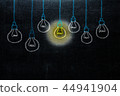 Hand drawing with bulb light idea. concept of big  44941904