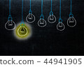 Hand drawing with bulb light idea. concept of big  44941905
