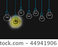 Hand drawing with bulb light idea. concept of big  44941906
