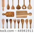Kitchenware set of wooden fork, spoon and utensils 44941911