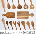 Kitchenware set of wooden fork, spoon and utensils 44941912