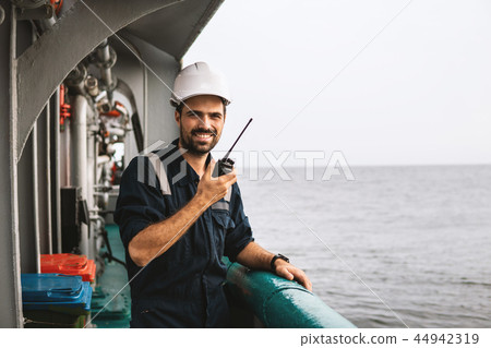 Marine Deck Officer or Chief mate on deck of vessel or ship Marine Deck Officer or Chief mate on deck of vessel or ship 44942319