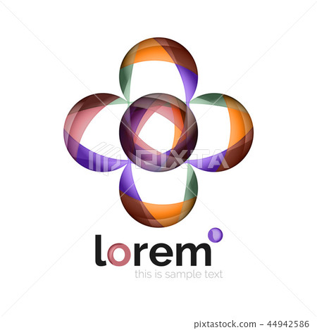 Abstract geometric design logo made of flowing elements Abstract geometric design logo made of flowing elements 44942586