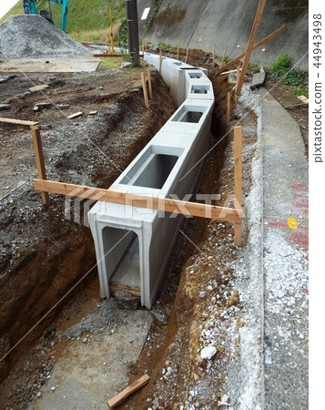 為防止斜坡防災工程設置雨水排水溝 為防止斜坡防災工程設置雨水排水溝 44943498