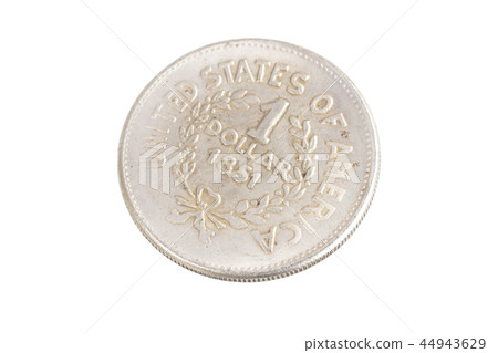 old vintage silver dollar isolated on background old vintage silver dollar isolated on background 44943629