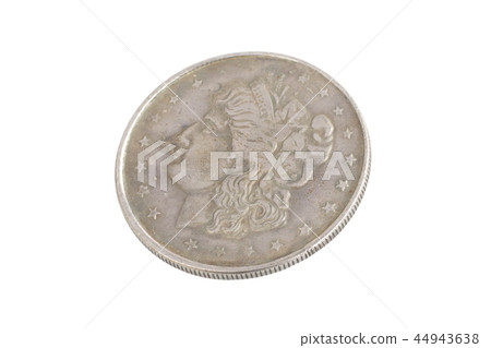 old vintage silver dollar isolated on background old vintage silver dollar isolated on background 44943638