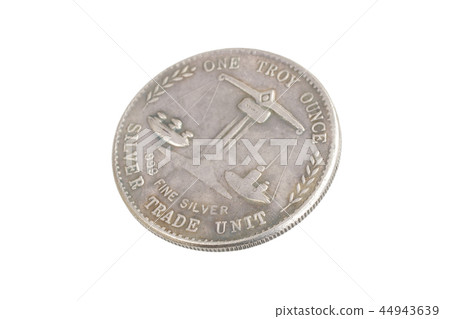 old vintage silver dollar isolated on background old vintage silver dollar isolated on background 44943639