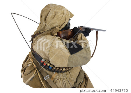 Stalker in gas mask with ak 47 gun 44943750