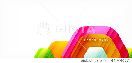Glossy color hexagons modern composition background, shiny glass design 44944077