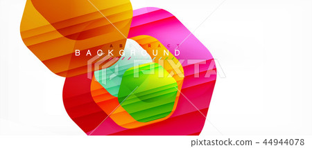Glossy color hexagons modern composition background, shiny glass design Glossy color hexagons modern composition background, shiny glass design 44944078