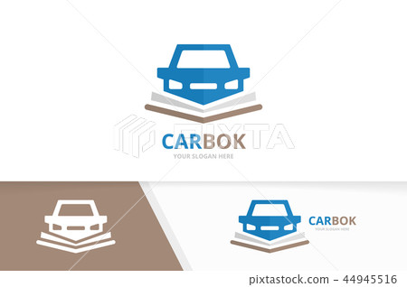 Vector car and open book logo combination. Vehicle and bookstore symbol or icon. Unique automobile Vector car and open book logo combination. Vehicle and bookstore symbol or icon. Unique automobile 44945516